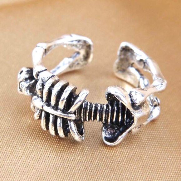 Skeleton Backbend- Undead Gymnast Acrobat Corpse Mummy Anatomy Bones Gothic Ring - Picture 12 of 15